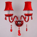 Axyaa Modern Red Crystal Chandelier for Living Room Bedroom Kitchen - Romantic Lighting