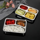 Axyaa Stainless Steel Divided Compartment Food Tray Square Lunch Plate