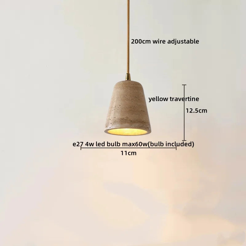 Axyaa Travertine LED Pendant Lamp for Bar, Bedroom, Living Room - Small Hanging Lights