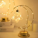 Axyaa Moon Star LED Table Lamp for Bedroom Decoration, Battery/USB Powered