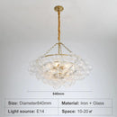 Axyaa Glass Bubble Chandelier & French Lamp Set for Vintage Open-Space Master Bedroom