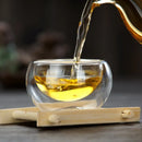 Axyaa Double Wall Glass Teacups Set - 50ml Shot Glasses for Kung Fu Tea & Espresso