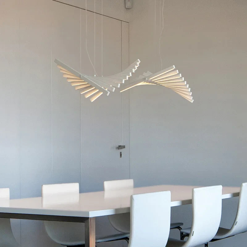 Nordic LED Fishbone Chandelier for Restaurant and Office - Axya Lighting