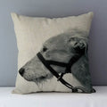 Axyaa Greyhound Printed Linen Cushion Cover - 45x45cm Square Sofa Bed Pillow