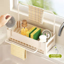 Axyaa Kitchen Sink Organizer & Dish Sponge Holder - Multi-Functional Drain Rack