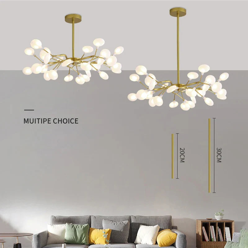 Axyaa Firefly Ceiling Chandelier: Branch Shape LED Lighting for Home Decor