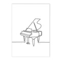 Axyaa Nordic Piano Music Notes Wall Art Poster - Black White Canvas Print