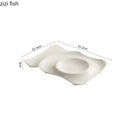 Axyaa Irregular Hill Ceramic Plate Set - Elegant Tableware for Desserts and Salads