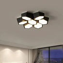 Axyaa Geometric Honeycomb LED Ceiling Light - Modern Nordic Design for Home Decoration