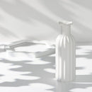 Axyaa White Ceramic Vase - Nordic Classic Decor for Living Room & Dining Room