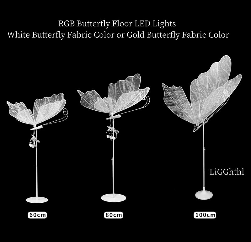 Axyaa RGB Butterfly LED Floor Lights with Remote Control for Events & Weddings