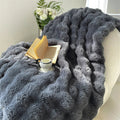 Axyaa Long Fur Rabbit Plush Blanket