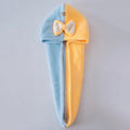 Axyaa Coral Fleece Bow Hair Cap - Quick Dry Shower Cap for Girls