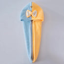 Axyaa Coral Fleece Bow Hair Cap - Quick Dry Shower Cap for Girls
