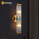 Gold Plated Crystal Wall Lamp for Bedroom and Living Room by Axyaa