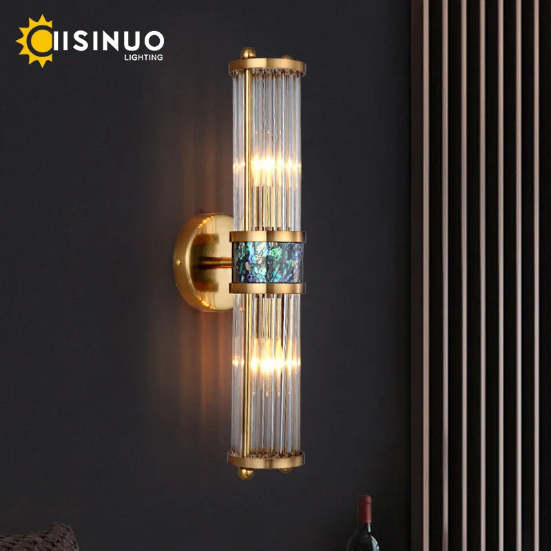 Gold Plated Crystal Wall Lamp for Bedroom and Living Room by Axyaa