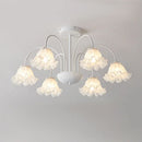 Axyaa Cream Wind Chime Orchid Chandelier: Nordic Fresh & Romantic Flower Pendant Lamp