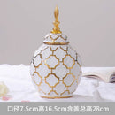 Axyaa White Golden Vase: Modern Ceramic Decor for Home Dining Room Floral Display