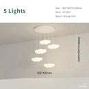 Axyaa Cloud Ceiling Chandelier: White Cream Pendant Light for Dining Living Kitchen Decor