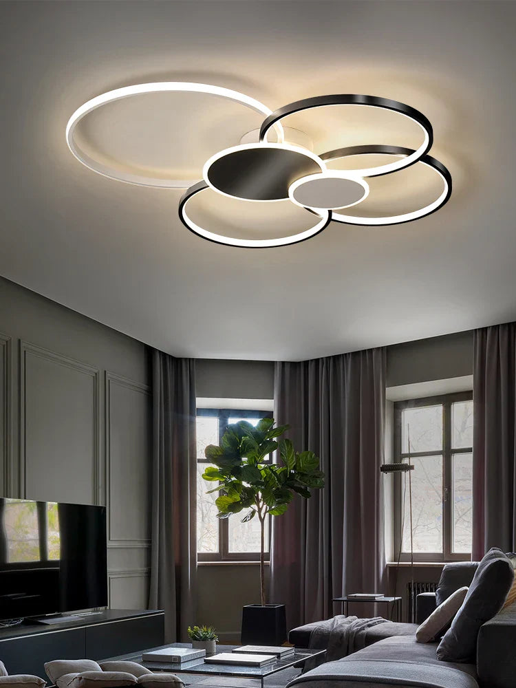 Nordic Round LED Ceiling Chandelier by Axyaa for Home Decor Lighting