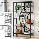 Axyaa 5-Tier Industrial Bookcase Etagere: Freestanding Tall Bookshelves Display Shelf
