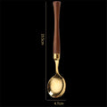 Axyaa Golden Stainless Steel Cutlery Set with Wooden Handles