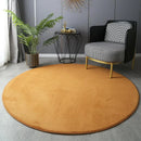 Axyaa Round Coral Velvet Carpet: Soft Living Room Rug for Kids Play & Coffee Table