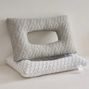 Axyaa White Knitted Cotton Ear Protector Design Neck Health Care Pillow