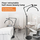 Axyaa 20W LED Half Moon Ring Floor Lamp for Beauty & Skincare