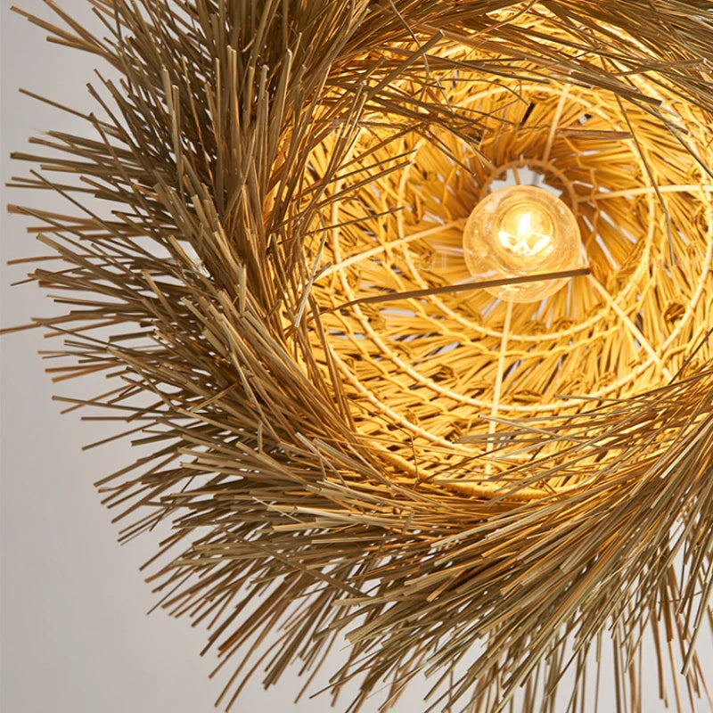 Axyaa Woven Rattan Ceiling Pendant Light for Home Decor & Hospitality