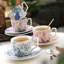 Axyaa Elegant Gold Ceramic Coffee Cup Set | European Luxury Tea Cups
