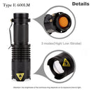 Axya Zooming Flashlight Mini Torch 3-Mode LED Lantern for Outdoor Hunting