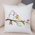 Axyaa Cartoon Parrot Pillowcase with Birds and Flowers 45x45cm