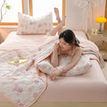 Axyaa Floral Print Quilted Comforter: Soft Single Double Blanket for Bed