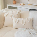 Axyaa Boho Tufted Lumbar Pillow Cover with Tassels - Modern Farmhouse Style