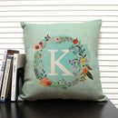 Axyaa 26 Letter Design Linen Sofa Cushion Cover 45x45cm Pillow Case for Bedroom & Living Room