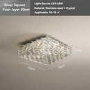 Axyaa Crystal Ceiling Lamp: High-end Modern Square Living Room Bedroom Light