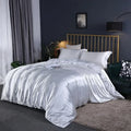 Axyaa Silk-Like Satin Hotel Duvet Cover Set - Queen Size Luxe Comforter Bedding