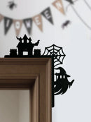 Axyaa Halloween Ghost & Spider Web Wooden Door Corner Decor