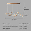 Axyaa Rose Gold LED Chandeliers Circle Rings Hanging Lights Fixtures