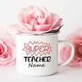 Axyaa Personalized Enamel Mug | Retro Coffee Cup for Teachers & Gifts
