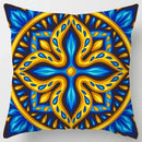 Colorful Geometric Flower Pillow Case by Axyaa: Simple Polyester Sofa Decorative Cover