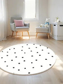 Axyaa Polka Dot Round Carpet - Ultra Soft Nursery Area Rug, 120cm Diameter