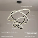 Axyaa Gold Metal LED Chandelier: Modern Living Room Pendant Light with Stairs Lustre