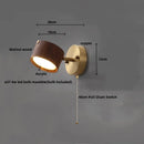 Axyaa LED Wall Sconce Lamp Walnut Wood Base Modern Art Fixture