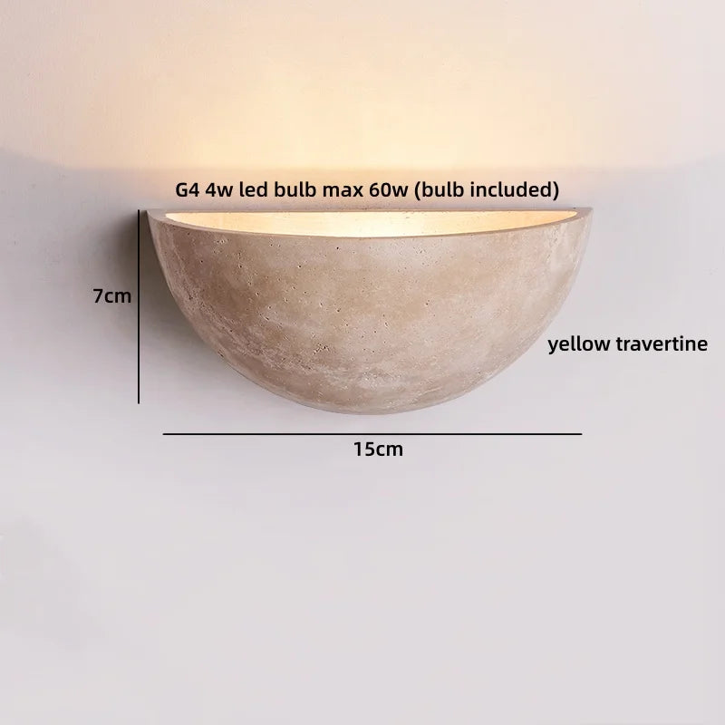 Axyaa Yellow Travertine LED Wall Lamp Nordic Modern Stair Home Lighting