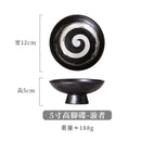 Axyaa Ceramic High-Footed Refreshment Plate & Kiln-Changed Fruit Dessert Plate