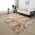 Axyaa Tie-Dye Checkerboard Area Rug for Retro Home Decor