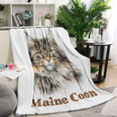 Axyaa Maine Coon Cat Lightweight Flannel Fleece Blanket