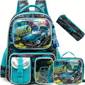 Axyaa Boys Primary School Backpack Set with Lunch Bag and Penbag